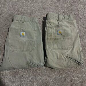 Bundle of Two Carhartt Rugged Flex Relaxed Fit Canvas Work Pants Men’s 32x34